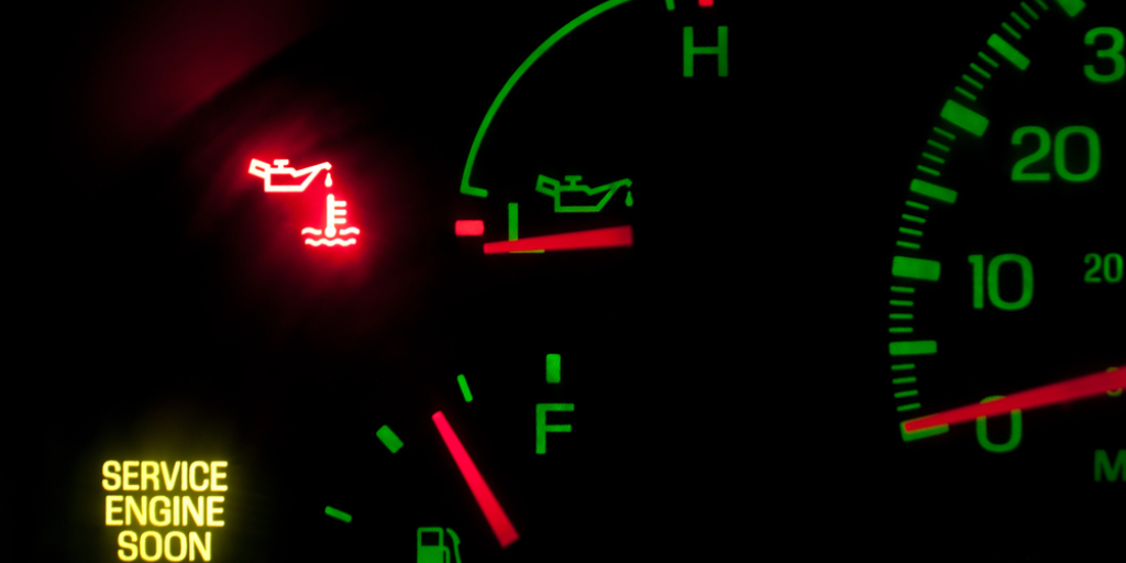 A car's check engine light is on
