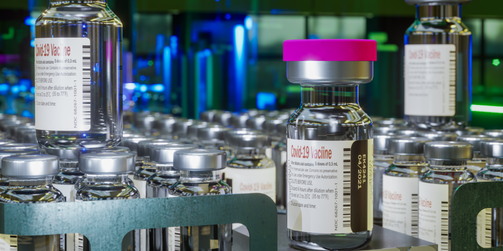 Vaccine production process in a laboratory.