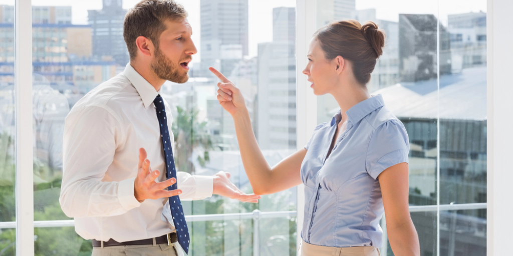 A business team having a heated argument