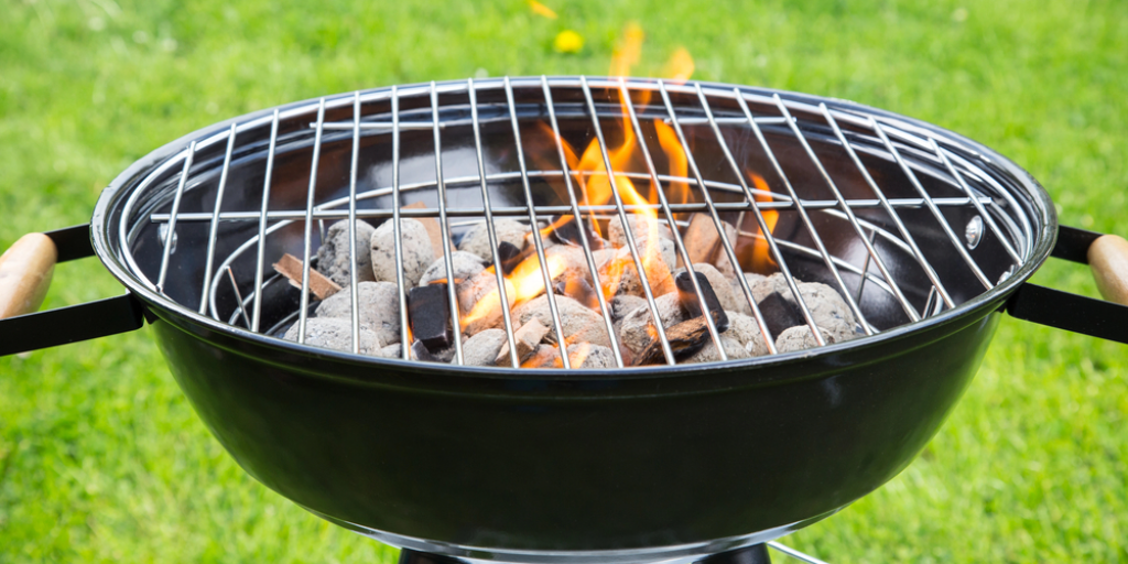 A charcoal grill that has recently been fired up