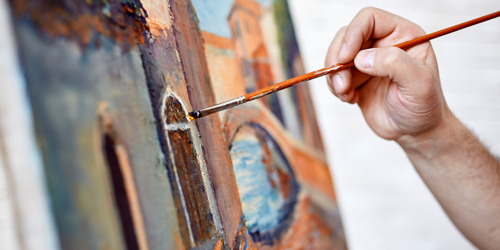 Artist has work in progress