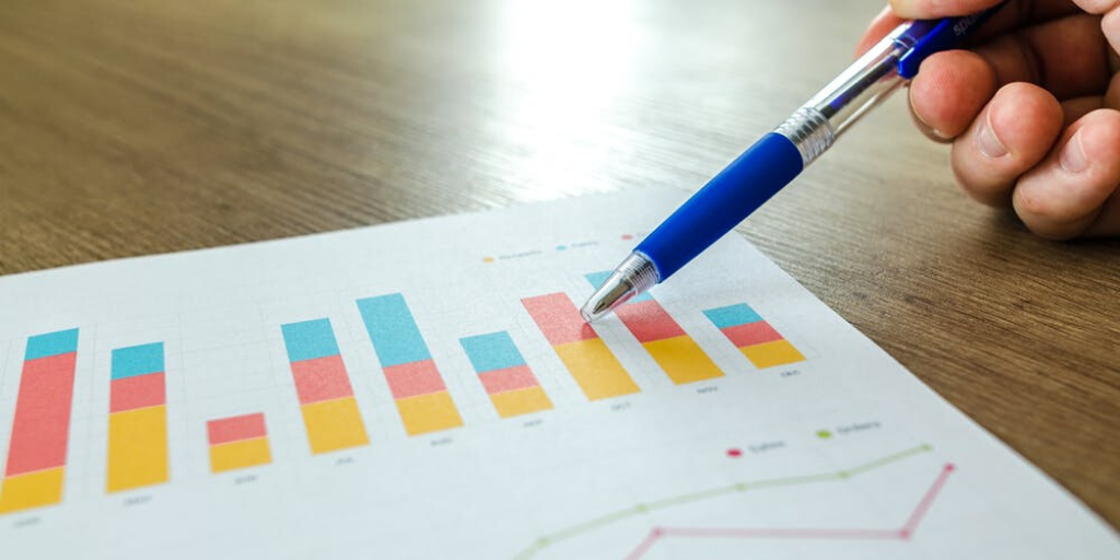 A multi-colored graph shows an increasing trend